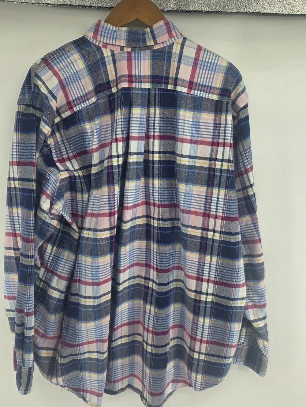 Polo Ralph Lauren Shirt Mens 1XB Blue Gingham Plaid Button Down Long Sleeve